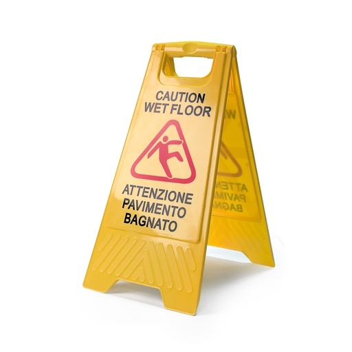 [D74200] CARTELLO "Pavimento Bagnato" 30x62cm In Factory