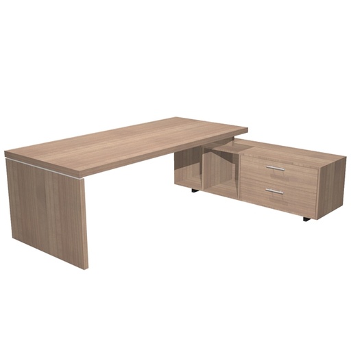 [D74294] SCRIVANIA MANAGER 210X90cm c/mobile servizio rev. CILIEGIO AR. - PRESTIGE