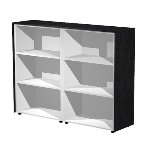 [D74315] COPPIA MOBILI MEDI A GIORNO 162,8X43cm H119,8cm NERO VEN. - PRESTIGE