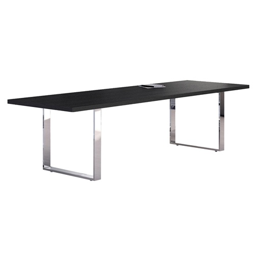 [D74333] TAVOLO RIUNIONI 220x100cm NERO VEN. - PRESTIGE METAL