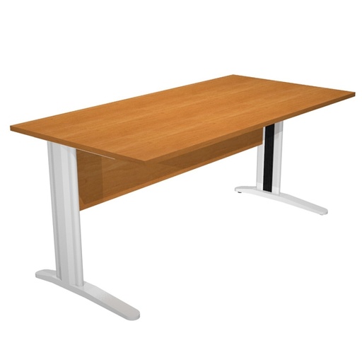 [D74351] SCRIVANIA LINEARE 160X80cm NOCE CHIARO - EASY METAL