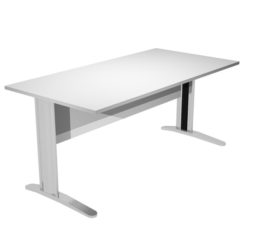 [D74354] SCRIVANIA LINEARE 160X80cm GRIGIO - EASY METAL