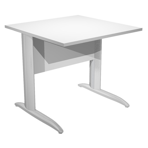 [D74360] SCRIVANIA LINEARE 80X80cm BIANCO - EASY METAL
