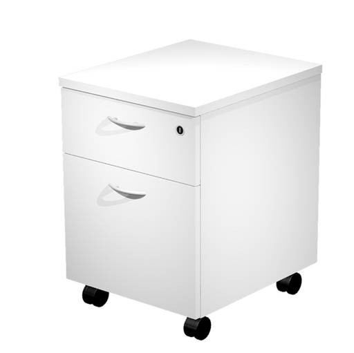 [D74375] CASSETTIERA 1 CASS.+1 CLASSIF. con RUOTE BIANCO - EASY