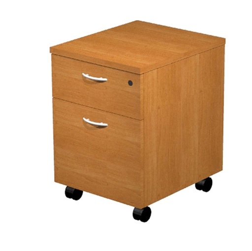 [D74376] CASSETTIERA 1 CASS.+1 CLASSIF. con RUOTE NOCE CHIARO - EASY