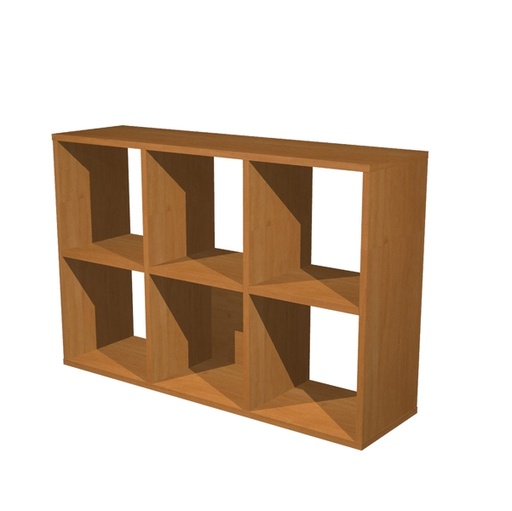 [D74426] LIBRERIA 6 CASELLE 104x29,2cm-H69,8cm NOCE CHIARO - RAINBOW