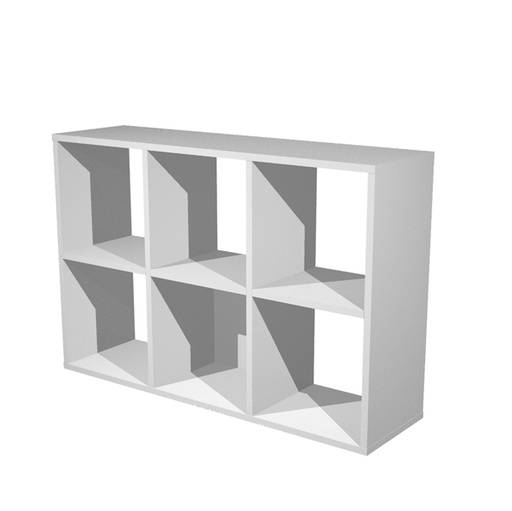 [D74427] LIBRERIA 6 CASELLE 104x29,2cm-H69,8cm GRIGIO ALLUMINIO - RAINBOW