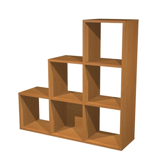 [D74430] LIBRERIA 6 CASELLE a SCALARE 104x29,2cm-H103,9cm NOCE CHIARO - RAINBOW