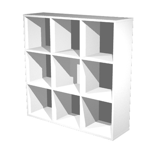 [D74433] LIBRERIA 9 CASELLE 104x29,2cm-H103,9cm BIANCO - RAINBOW