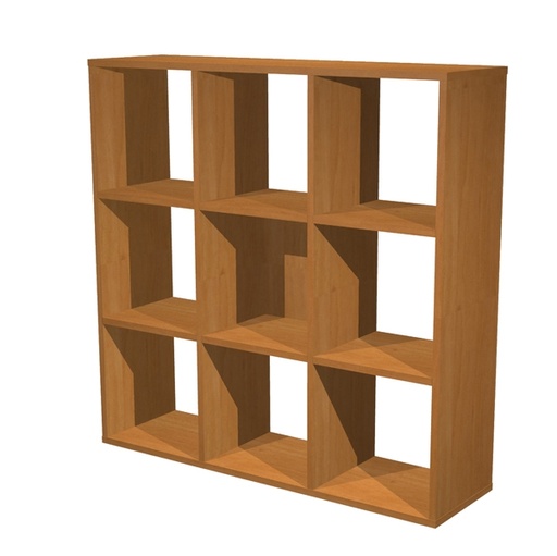 [D74434] LIBRERIA 9 CASELLE 104x29,2cm-H103,9cm NOCE CHIARO- RAINBOW