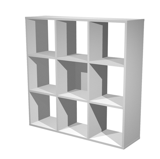[D74435] LIBRERIA 9 CASELLE 104x29,2cm-H103,9cm GRIGIO ALLUMINIO - RAINBOW