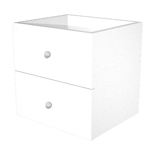 [D74437] CASSETTIERA 2CASS. BIANCO per LIBRERIA RAINBOW