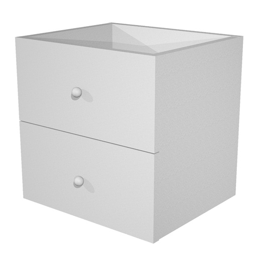 [D74439] CASSETTIERA 2CASS. GRIGIO ALLUMINIO per LIBRERIA RAINBOW