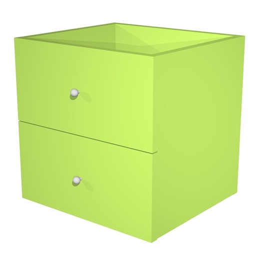 [D74440] CASSETTIERA 2CASS. VERDE NEON per LIBRERIA RAINBOW