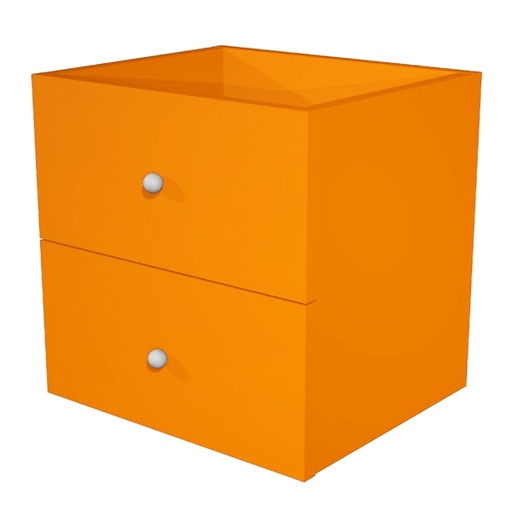 [D74441] CASSETTIERA 2CASS. ARANCIONE per LIBRERIA RAINBOW