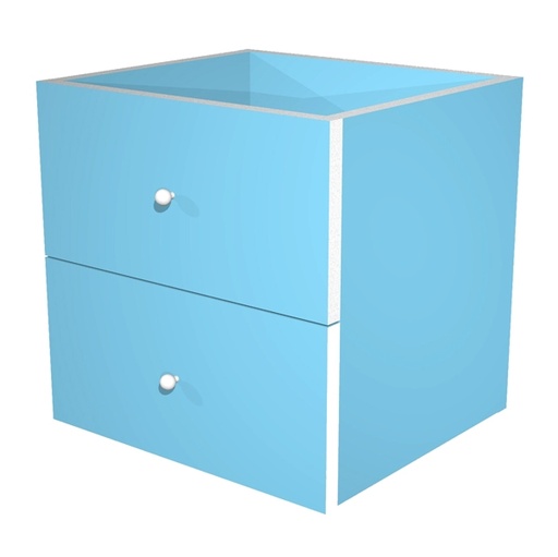 [D74442] CASSETTIERA 2CASS. AZZURRO per LIBRERIA RAINBOW