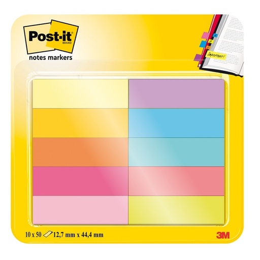 [D74631] SEGNAPAGINA Post-it(R) 670-10AB-EU 500FG in 10COLORI INDEX 12,7x44mm in CARTA