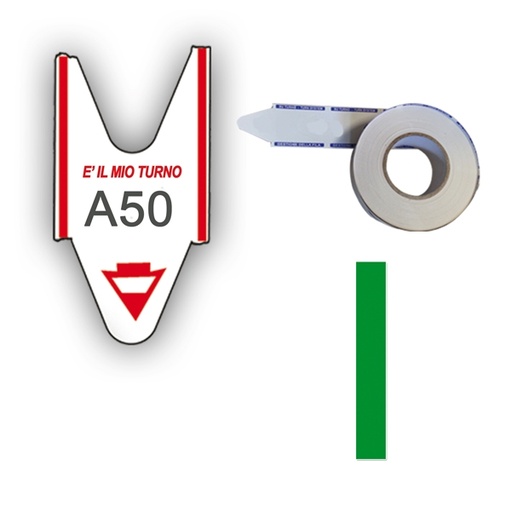 [D74645] 5 ROTOLI da 2000 TICKETS VERDE per ELIMINA CODE Printex