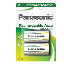 [D74801] BLISTER 2 mezze torce ricaricabili READY TO USE C PANASONIC