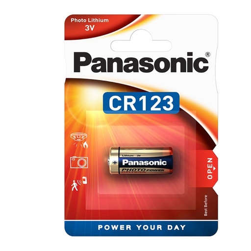 [D74828] BLISTER Micropila Photo litio CR123 PANASONIC