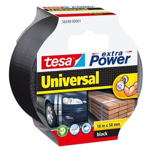 [D74839] NASTRO ADESIVO 10mtx50mm NERO tesa(R) Extra Power Universal