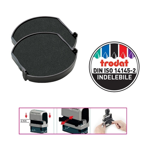 [D74930] BLISTER 2 TAMPONCINO 6/4642 NERO TRODAT
