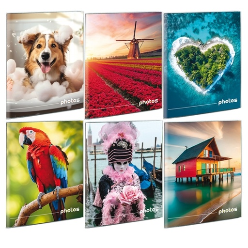 [D76176] ALBUM FOTO SALDATO 17x21cm fino a 24 FOTO 14,5x20cm assortiti LEBEZ