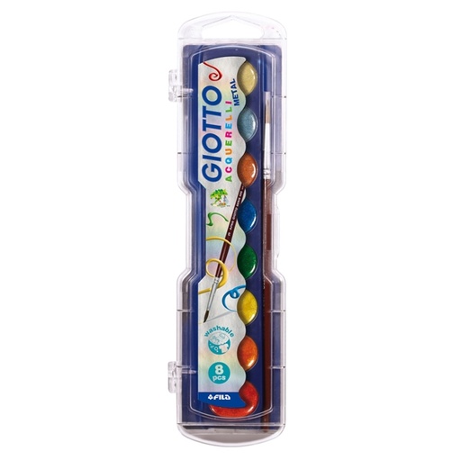 [D76269] PASTIGLIE ACQUERELLI METAL - ASTUCCIO 8 PASTIGLIE GIOTTO