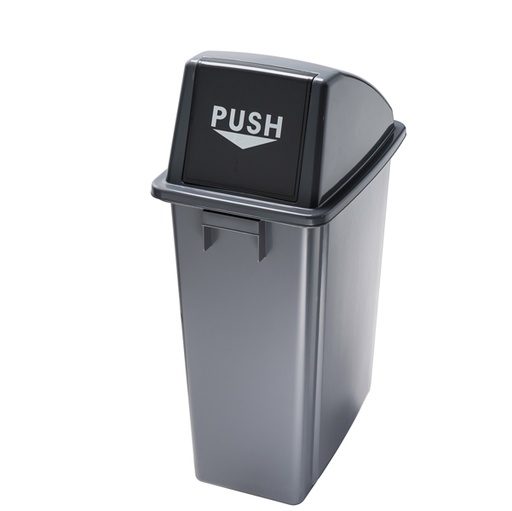 [D76494] CONTENITORE Office 60Lt + COPERCHIO NERO Pushper RIFIUTO SECCO