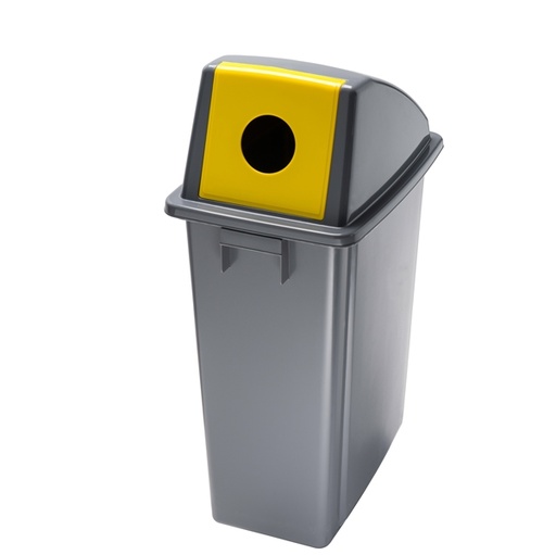 [D76496] CONTENITORE Office 60Lt + COPERCHIO GIALLO con FORO per BOTTIGLIE