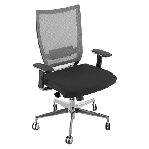 [D76653] POLTRONA SEMIDIREZIONALE COT XL (150kg) NERO e RETE GRIGIA