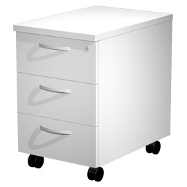 [D76722] CASSETTIERA 3 CASS. con RUOTE BIANCO - MINERVA