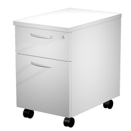 [D76724] CASSETTIERA 1 CASS.+ 1 CLASSIFICATORE con RUOTE BIANCO - MINERVA