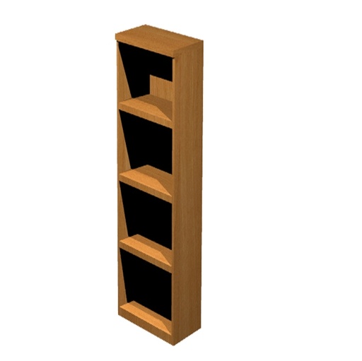 [D76846] LIBRERIA ALTA A GIORNO 40x32cm - H196cm NOCE CHIARO