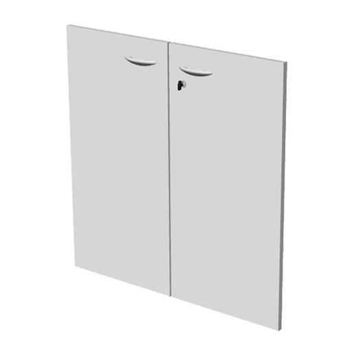 [D76848] COPPIA ANTE in MELAMIN. x libreria bassa L76cm BIANCO