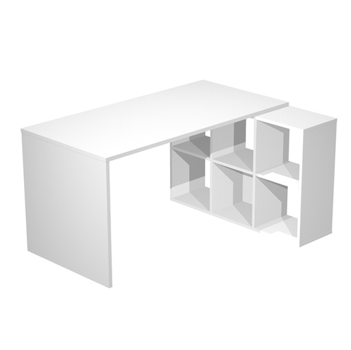 [D76857] Postazione Home-Office 6 caselle L140 x P104 x H72,4cm Bianco