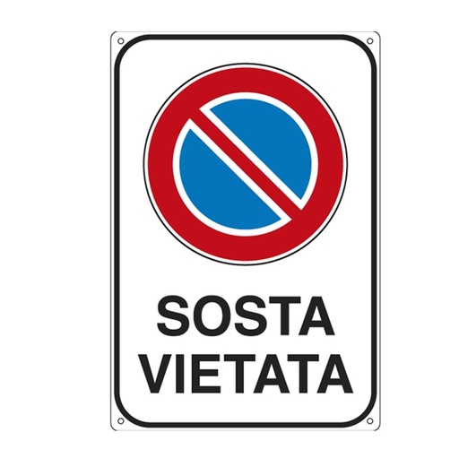 [D76895] CARTELLO ALLUMINIO 20x30cm 'SOSTA VIETATA''