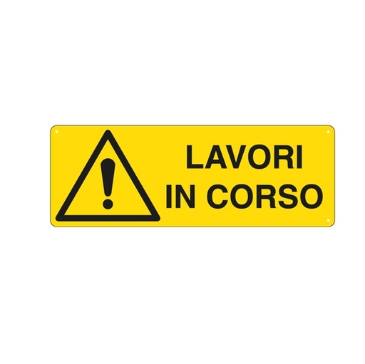 [D76904] CARTELLO ALLUMINIO 35x12,5cm 'LAVORI IN CORSO'