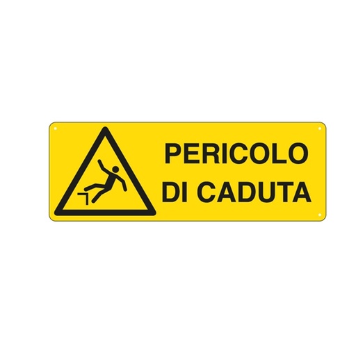 [D76908] CARTELLO ALLUMINIO 35x12,5cm 'PERICOLO DI CADUTA'