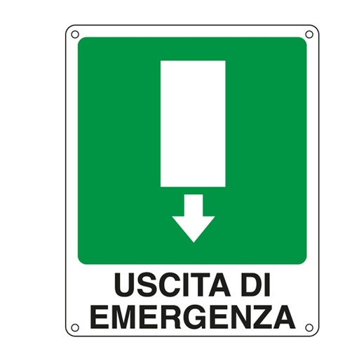 [D76909] CARTELLO ALLUMINIO 25x31cm 'USCITA DI EMERGENZA'