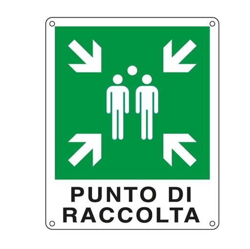 [D76912] CARTELLO ALLUMINIO 25x31cm 'PUNTO DI RACCOLTA'
