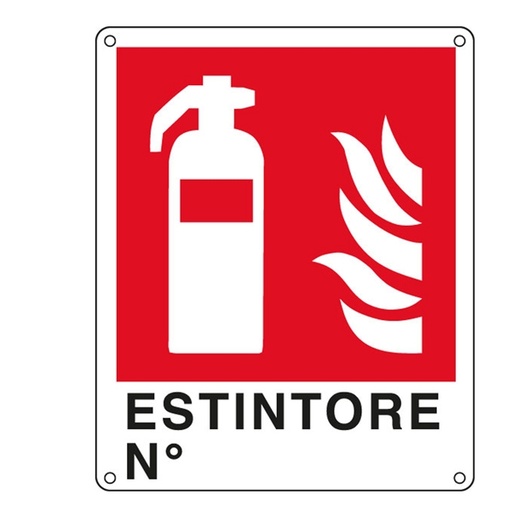 [D76916] CARTELLO ALLUMINIO 25x31cm 'ESTINTORE N'''