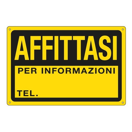 [D76927] CARTELLO IN PPL 30x20cm 'AFFITTASI'