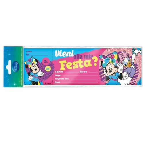 [D76957] BLOCCHETTO 10 INVITI ALLA FESTA MINNIE DISNEY Rex Sadoch
