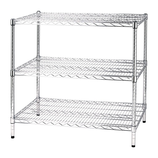 [D77016] SCAFFALE 3 RIPIANI IN ACCIAIO CROMATO 60x90cm - H90cm ARCHIMEDE Kit ROBUSTO