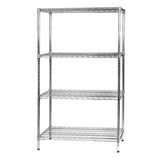 [D77017] SCAFFALE 4 RIPIANI IN ACCIAIO CROMATO 60x90cm - H160cm ARCHIMEDE Kit ROBUSTO