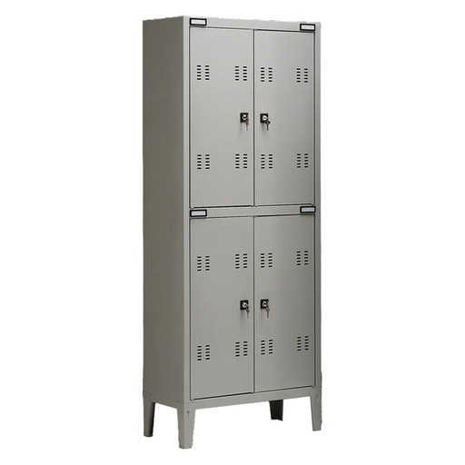 [D77046] ARMADIO SPOGLIATOIO METALLO a 4 POSTI 70x35cm H180cm GRIGIO