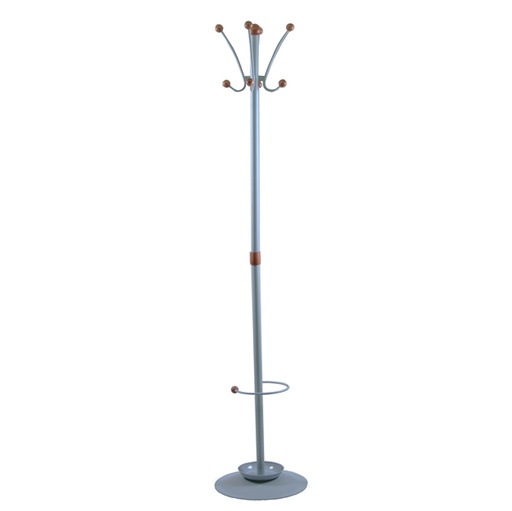 [D77076] APPENDIABITI DALLAS 180CM A 8 POSTI C/PORTAOMBRELLI GRIGIO