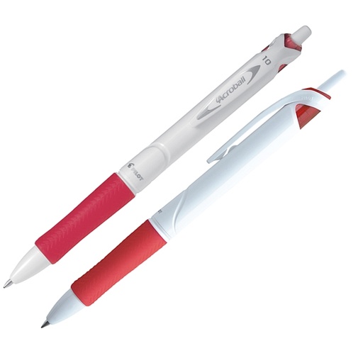 [D77131] Penna a sfera scatto ACROBALL PURE WHITE Begreen 1,0mm rosso PILOT