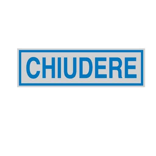 [D77175] TARGHETTA ADESIVA 165x50mm CHIUDERE